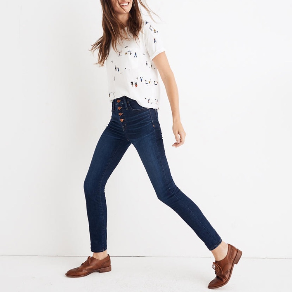 Madewell 9” skinny button front jeans